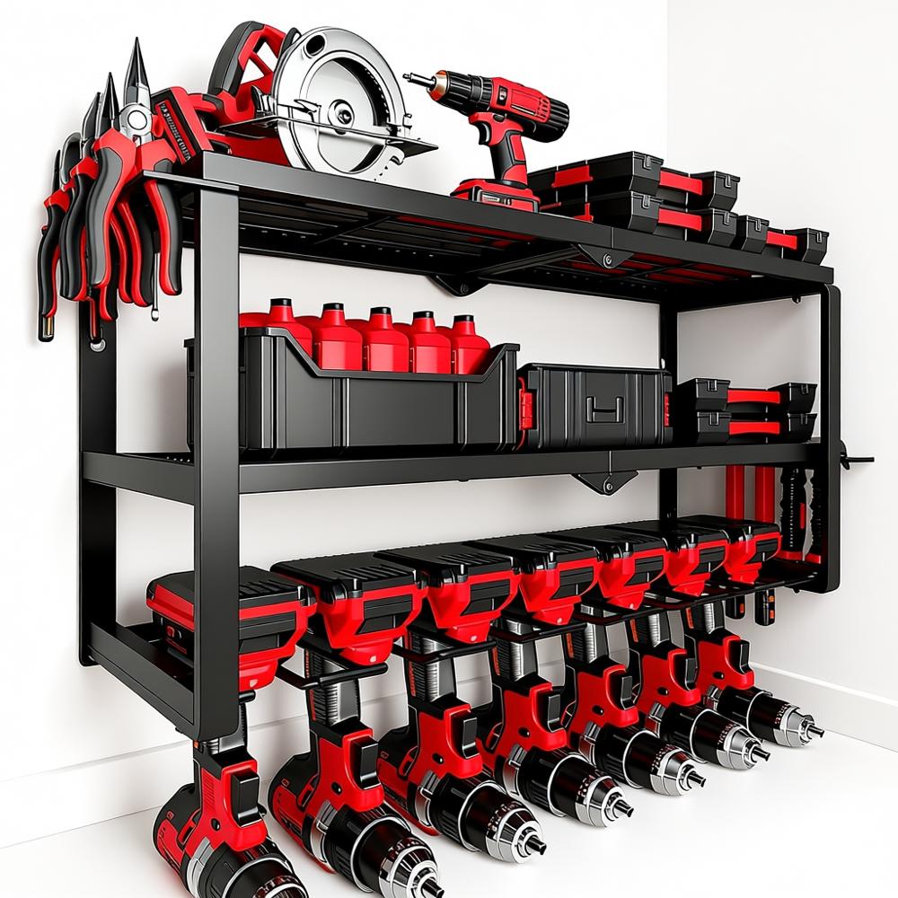 Tools For Garage Workshop - 150Lbs 3 Layer Metal Tool Storage