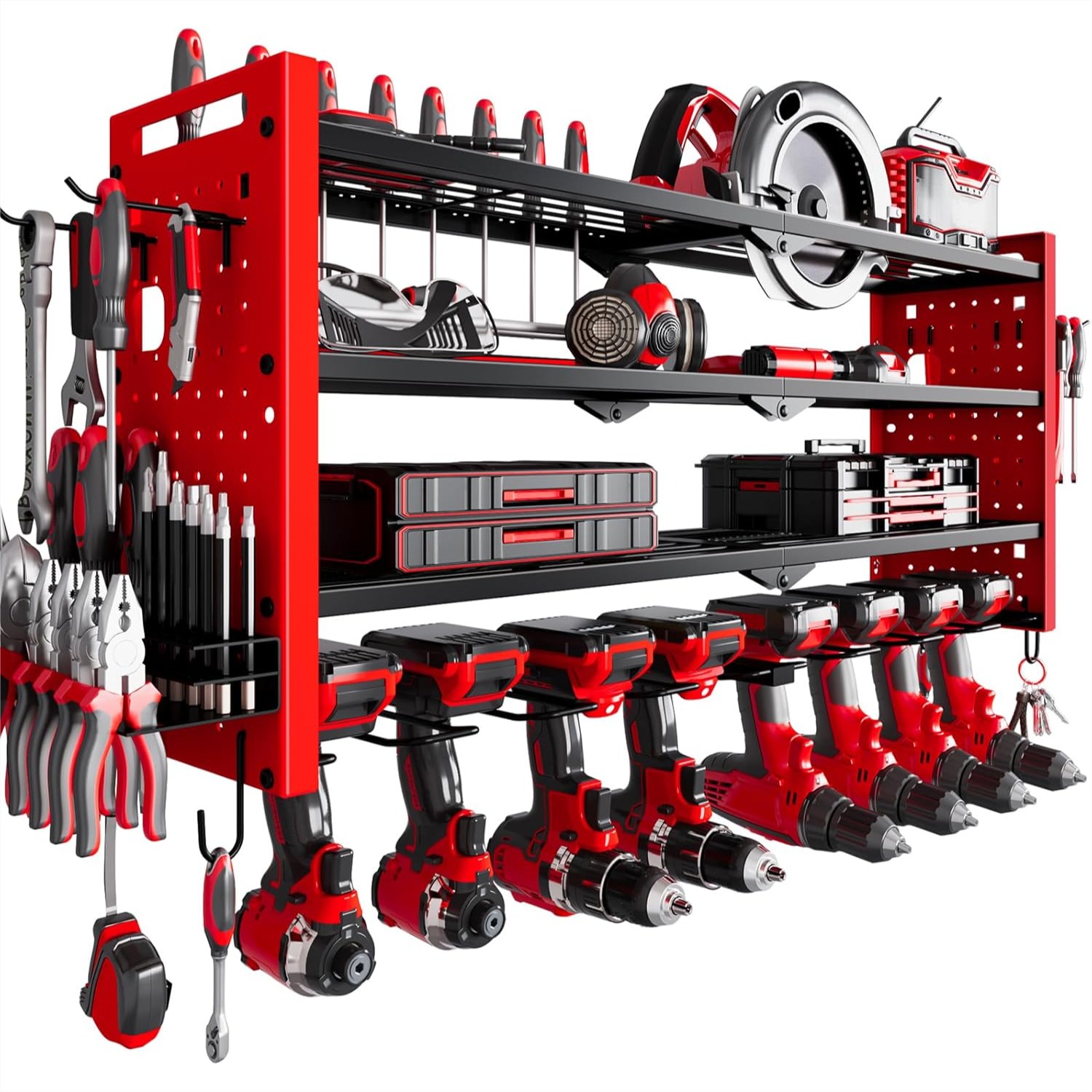 Tools For Garage Workshop - 4-Layer Large Capacity Tool Rack with