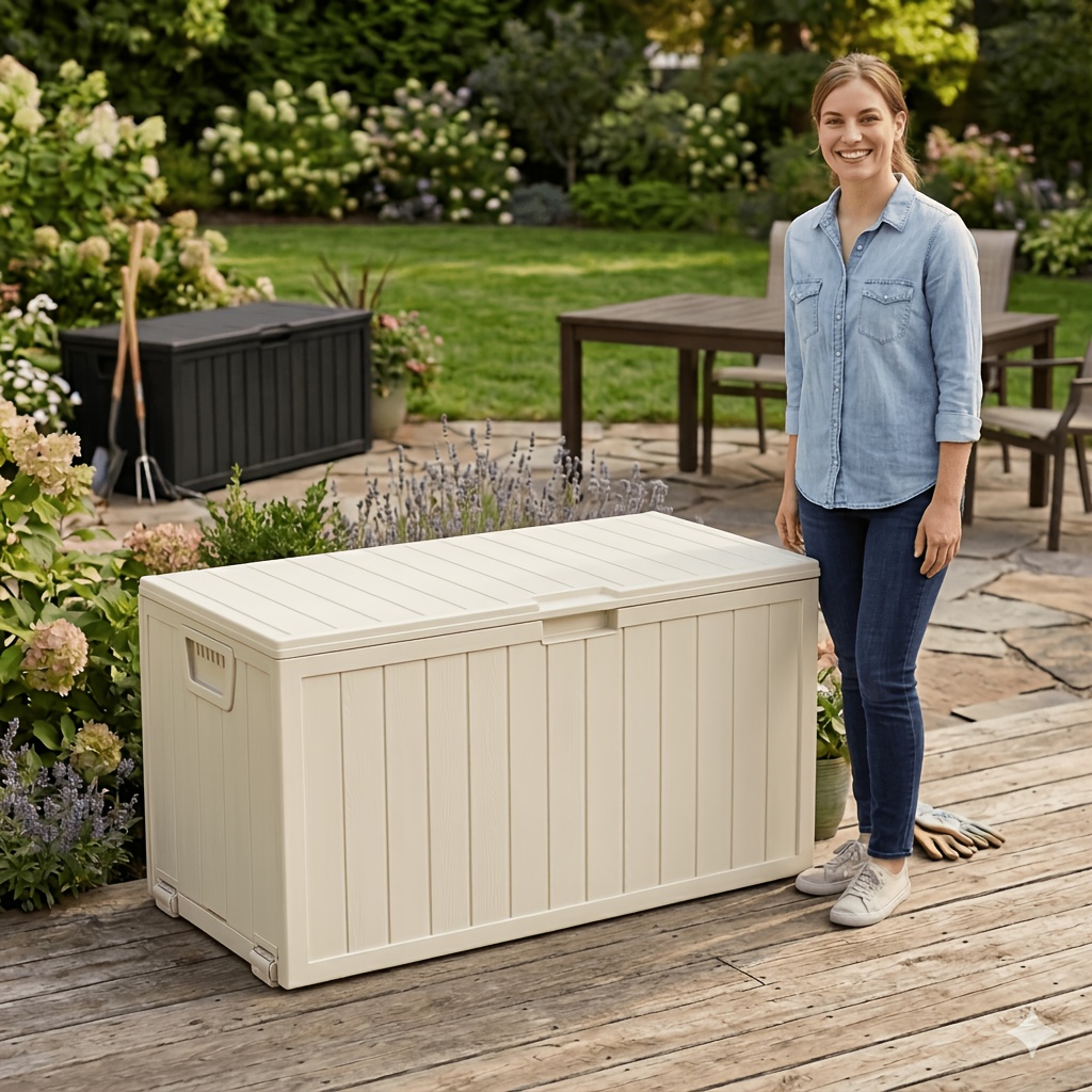 Tool Chest Cabinet - 75/35 Gallon Outdoor Storage Box Waterproof