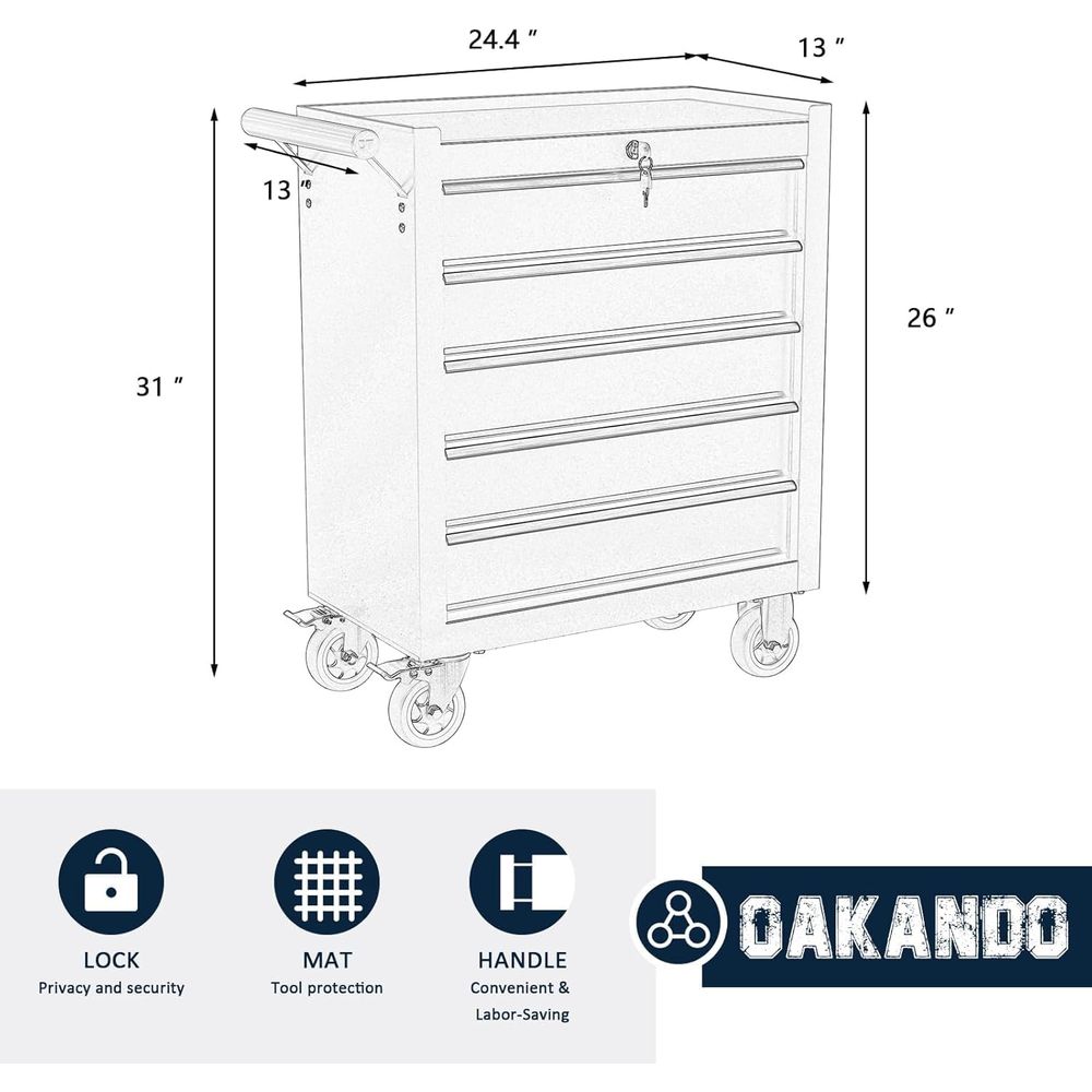5-Drawer Rolling Tool Chest wi – Tools For Garage Workshop Bewertung und Preis