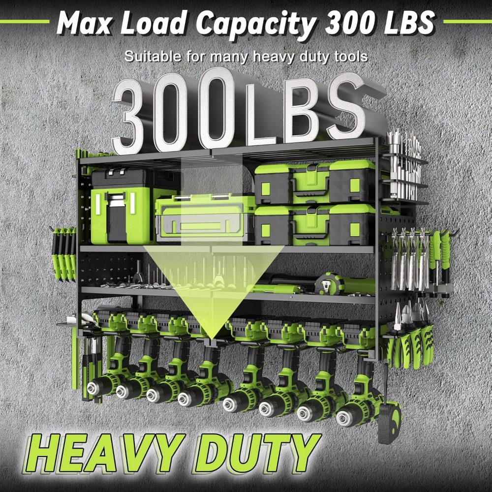 Heavy Duty 4 Tier 8 Slot Wall  – Tools For Garage Workshop Bewertung und Preis