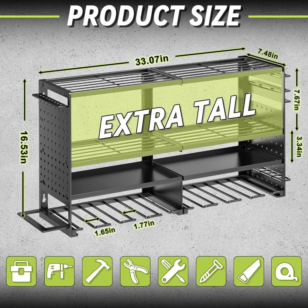 Heavy Duty 4 Tier 8 Slot Wall  – Tools For Garage Workshop Bewertung und Preis