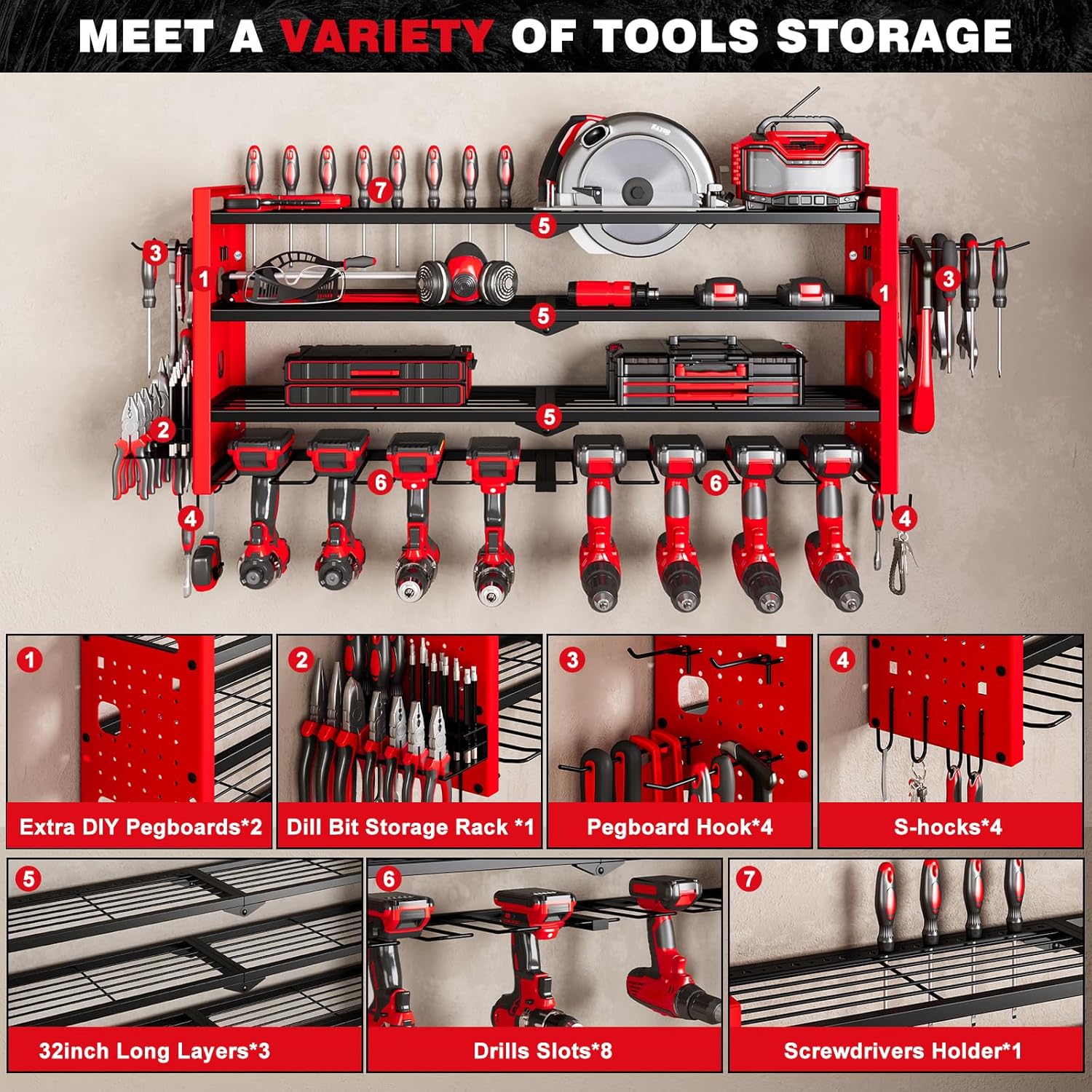 4-Layer Large Capacity Tool Ra – Tools For Garage Workshop Bewertung und Preis