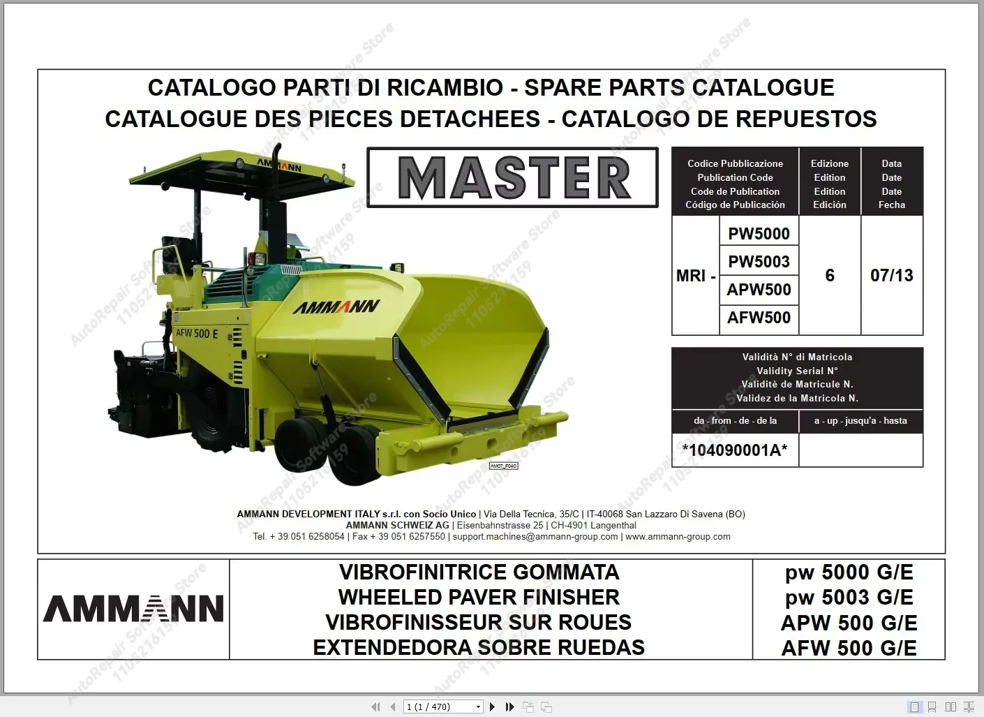 2023 Ammann Machinery 46.6 GB  – Workshop Tools Pdf Bewertung und Preis