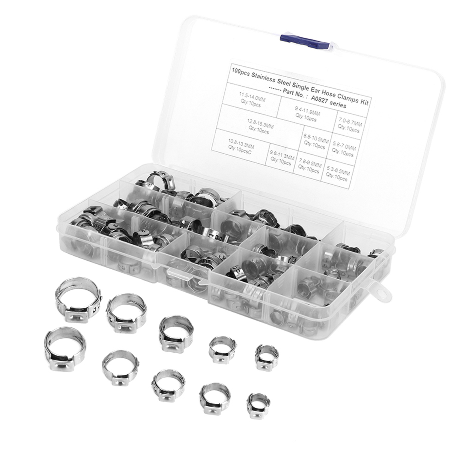 100pcs Hose Clamp Single Ear C – Pipe Clamp Bar Bewertung und Preis