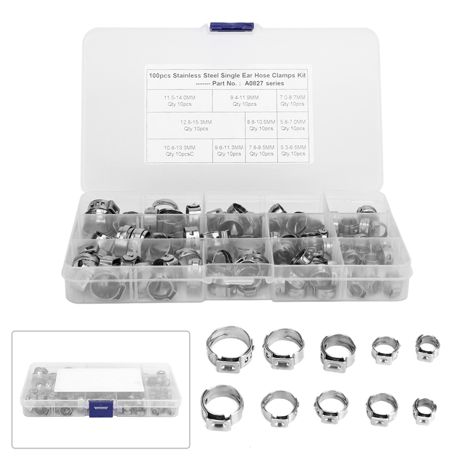 100pcs Hose Clamp Single Ear C – Pipe Clamp Bar Bewertung und Preis